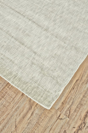 8 Ft Ivory Silver Chevron Hand Woven Hallway Runner Rug with Cotton Backing