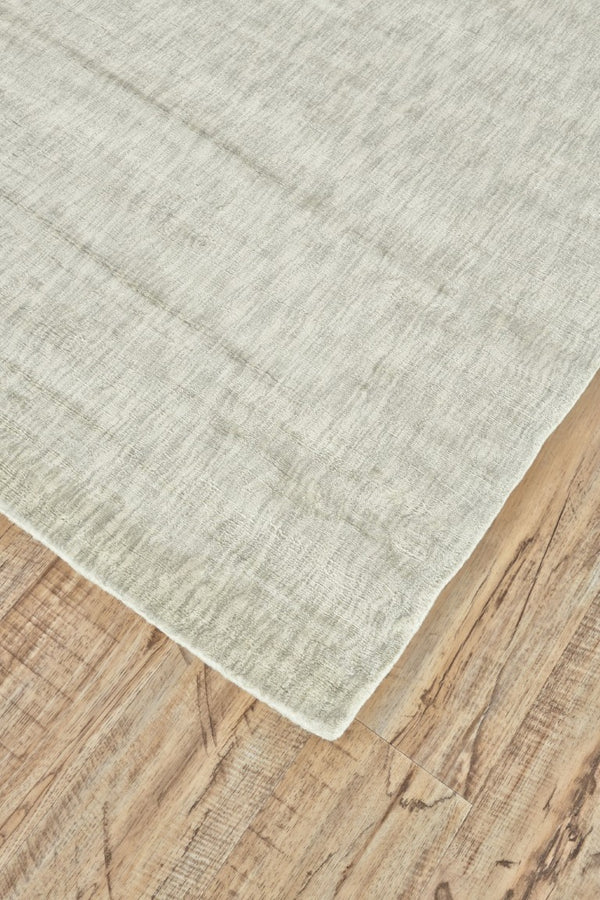 8 Ft Ivory Silver Chevron Hand Woven Hallway Runner Rug with Cotton Backing