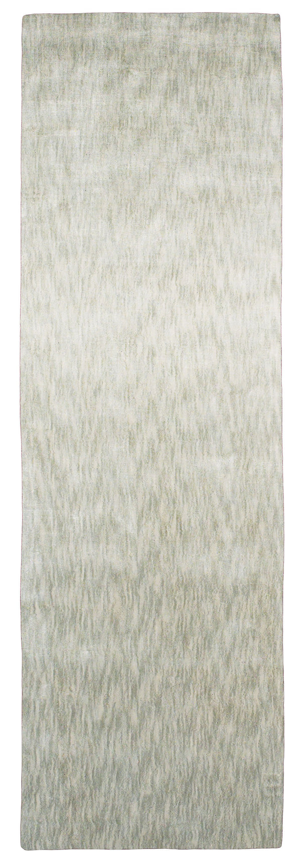 Homeroots 8' Ivory And Silver Chevron Hand Woven Runner Rug Ivory Viscose 565565