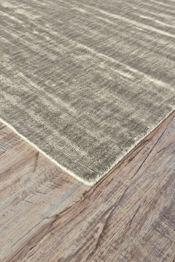 Homeroots 8' Taupe And Gray Chevron Hand Woven Runner Rug Gray Viscose 565566