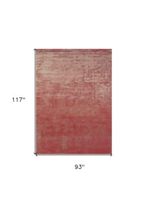 Homeroots 8' X 10' Red Chevron Hand Woven Area Rug Red Viscose 565568