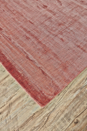 Homeroots 8' Red Chevron Hand Woven Runner Rug Red Viscose 565569