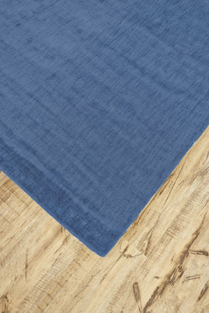Homeroots 8' Blue Chevron Hand Woven Runner Rug Blue Viscose 565571