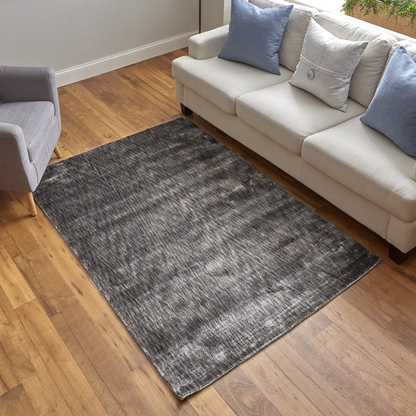 Homeroots 6' X 9' Gray Chevron Hand Woven Area Rug Gray Viscose 565572