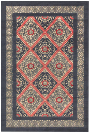 Homeroots 8' X 11' Gray Taupe And Red Paisley Power Loom Area Rug Gray Viscose 565574
