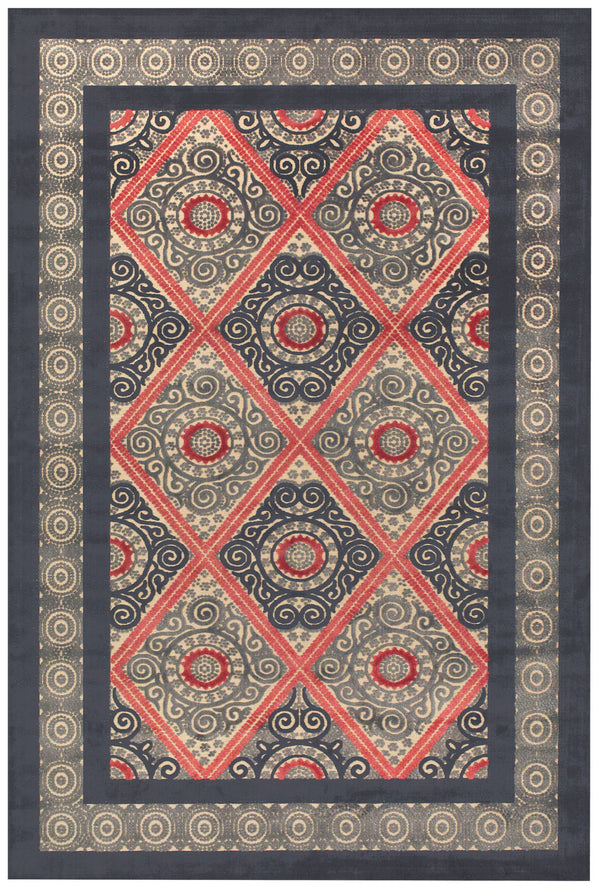 Homeroots 8' X 11' Gray Taupe And Red Paisley Power Loom Area Rug Gray Viscose 565574