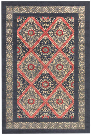 Homeroots 8' X 11' Gray Taupe And Red Paisley Power Loom Area Rug Gray Viscose 565574
