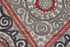 Homeroots 8' Gray Taupe And Red Paisley Power Loom Runner Rug Gray Viscose 565575