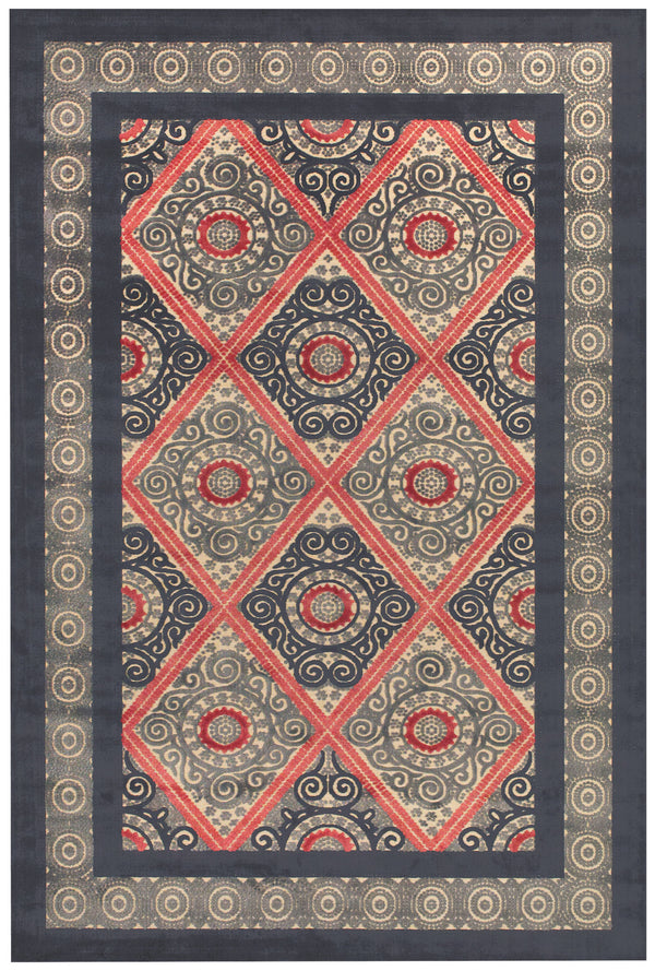 Homeroots 8' Gray Taupe And Red Paisley Power Loom Runner Rug Gray Viscose 565575
