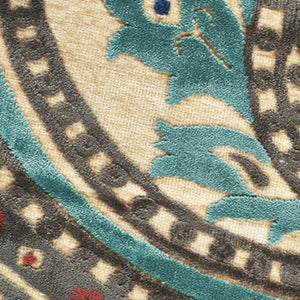 Homeroots 8' Tan Blue And Taupe Paisley Power Loom Runner Rug Gray Viscose 565578