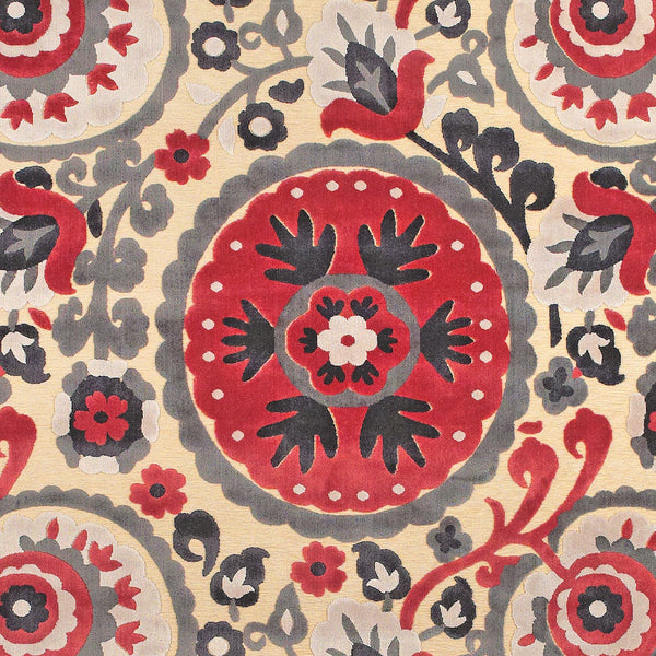 Homeroots 5' X 8' Tan Red And Taupe Paisley Power Loom Area Rug Red Viscose 565579