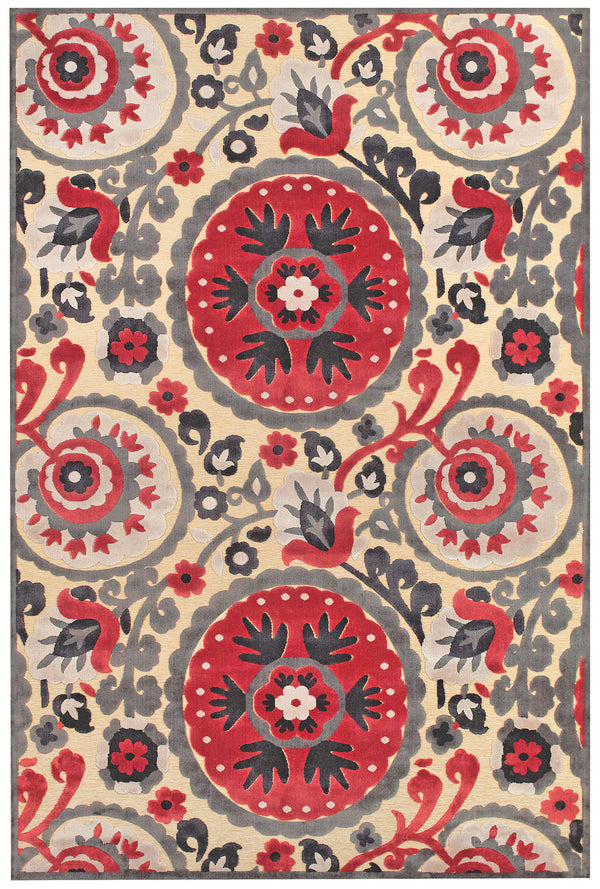 Homeroots 5' X 8' Tan Red And Taupe Paisley Power Loom Area Rug Red Viscose 565579