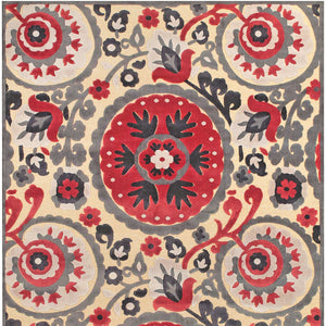Homeroots 8' X 11' Tan Red And Taupe Paisley Power Loom Area Rug Red Viscose 565580