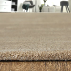 Homeroots 8' X 11' Tan Wool Hand Woven Area Rug Gray Wool 565590