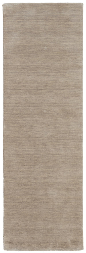 Homeroots 8' Tan Wool Hand Woven Runner Rug Gray Wool 565592