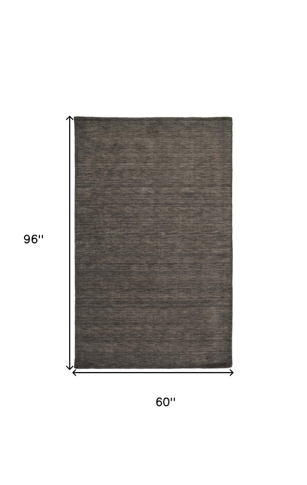 Homeroots 5' X 8' Brown Wool Hand Woven Area Rug Brown Wool 565595