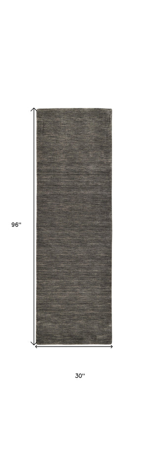 Homeroots 8' Brown Wool Hand Woven Runner Rug Brown Wool 565598