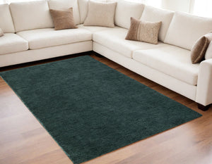 Homeroots 5' X 8' Green Wool Hand Woven Area Rug Green Wool 565600