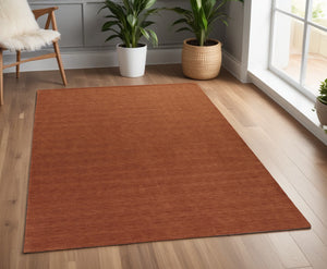 Homeroots 4' X 6' Orange Wool Hand Woven Area Rug Orange Wool 565601