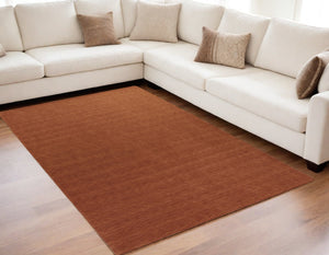 Homeroots 5' X 8' Orange Wool Hand Woven Area Rug Orange Wool 565602