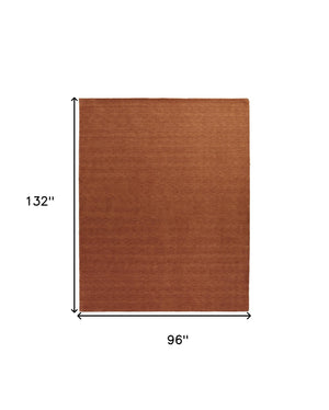 Homeroots 8' X 11' Orange Wool Hand Woven Area Rug Orange Wool 565603