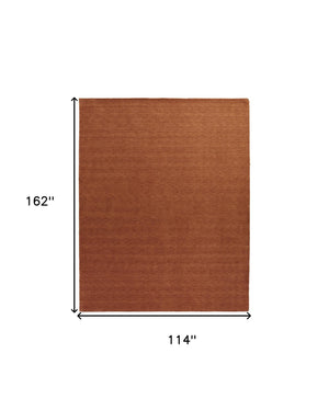 Homeroots 9' X 13' Orange Wool Hand Woven Area Rug Orange Wool 565604