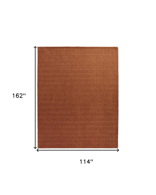 Homeroots 9' X 13' Orange Wool Hand Woven Area Rug Orange Wool 565604