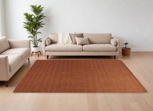 Homeroots 9' X 13' Orange Wool Hand Woven Area Rug Orange Wool 565604