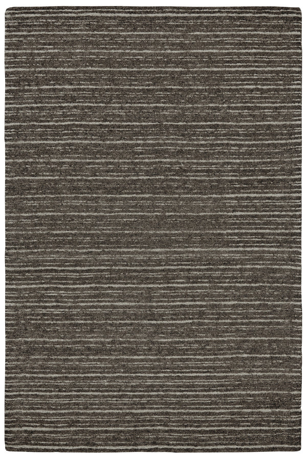 Homeroots 5' X 8' Brown And Ivory Wool Striped Hand Tufted Area Rug Brown Wool 565618