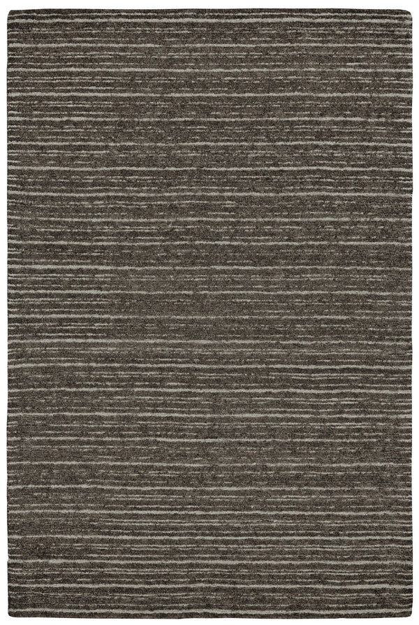 Homeroots 5' X 8' Brown And Ivory Wool Striped Hand Tufted Area Rug Brown Wool 565618