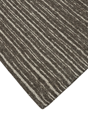 Homeroots 5' X 8' Brown And Ivory Wool Striped Hand Tufted Area Rug Brown Wool 565618