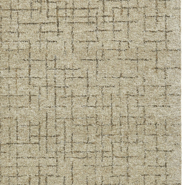 HomeRoots 5' X 8' Tan Wool Hand-Tufted Geometric Area Rug for Modern Homes - Soft, Durable, and Stylish Design Gray 565619