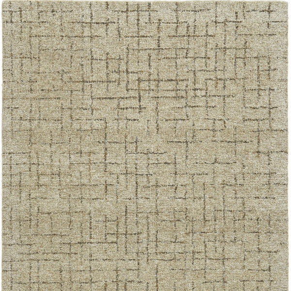 HomeRoots 5' X 8' Tan Wool Hand-Tufted Geometric Area Rug for Modern Homes - Soft, Durable, and Stylish Design Gray 565619