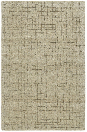 HomeRoots 5' X 8' Tan Wool Hand-Tufted Geometric Area Rug for Modern Homes - Soft, Durable, and Stylish Design Gray 565619