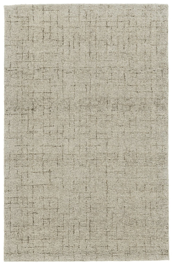 HomeRoots 5' X 8' Tan Wool Hand-Tufted Geometric Area Rug for Modern Homes - Soft, Durable, and Stylish Design Gray 565619