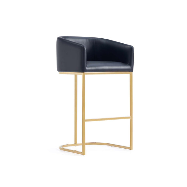English Elm Louvre Metal Upholstered Barstool – Chic Black Design With 360-Degree Swivel & Luxurious Comfort B365P400009