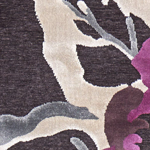 Homeroots 8' Ivory Purple And Taupe Floral Power Loom Runner Rug Taupe Viscose 565625