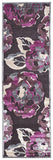 Homeroots 8' Ivory Purple And Taupe Floral Power Loom Runner Rug Taupe Viscose 565625