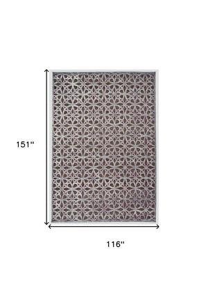 HomeRoots 10' Geometric Area Rug in Purple, Brown, and Gray – Stylish Power-Loomed Design for Modern Spaces 10' X 13' 565630
