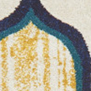 Homeroots 7' X 10' Ivory Blue And Yellow Geometric Power Loom Area Rug Ivory Polypropylene 565639