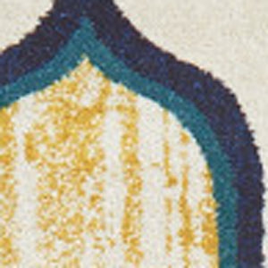 Homeroots 7' X 10' Ivory Blue And Yellow Geometric Power Loom Area Rug Ivory Polypropylene 565639