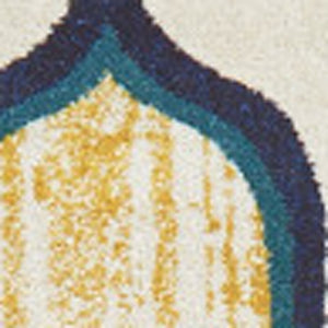 Homeroots 8' X 11' Ivory Blue And Yellow Geometric Power Loom Area Rug Ivory Polypropylene 565640