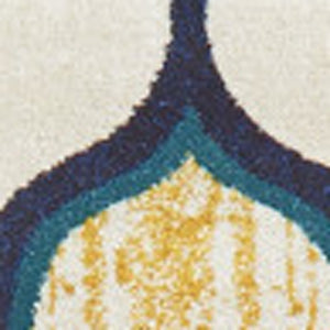 Homeroots 10' X 13' Ivory Blue And Yellow Geometric Power Loom Area Rug Ivory Polypropylene 565641