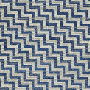 Homeroots 10' X 13' Blue And Gray Chevron Power Loom Area Rug Blue Polypropylene 565648