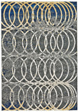 Homeroots 8' X 11' Gray Ivory And Blue Geometric Power Loom Worn Faded Area Rug Gray Polypropylene 565650