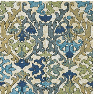 HomeRoots 7' Elegant Floral Area Rug in Green, Gray, and Tan – Durable, Stain-Resistant, and Stylish Design 7' X 10' 565652