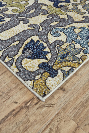 HomeRoots 7' Elegant Floral Area Rug in Green, Gray, and Tan – Durable, Stain-Resistant, and Stylish Design 7' X 10' 565652