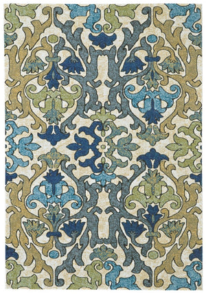 HomeRoots 7' Elegant Floral Area Rug in Green, Gray, and Tan – Durable, Stain-Resistant, and Stylish Design 7' X 10' 565652