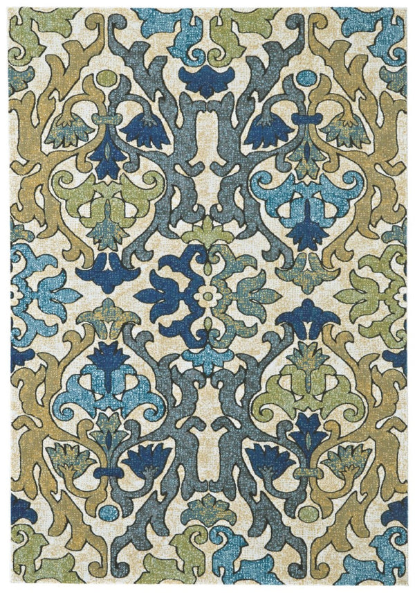 HomeRoots 7' Elegant Floral Area Rug in Green, Gray, and Tan – Durable, Stain-Resistant, and Stylish Design 7' X 10' 565652