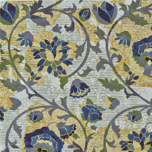 HomeRoots 10' Floral Power Loom Area Rug in Gold and Green – Elegant, Stain-Resistant Design for Any Room Ivory 565654